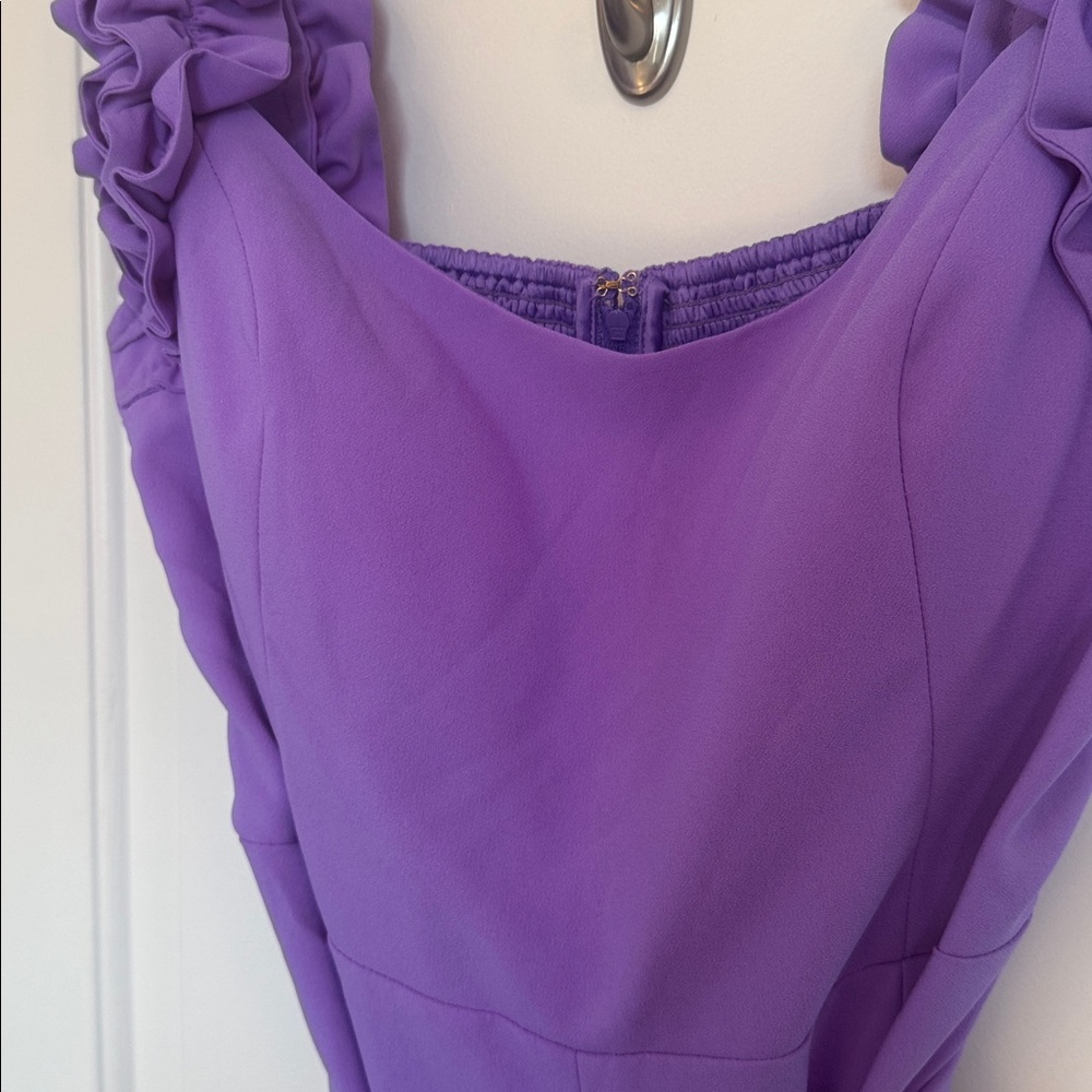 Lilly Pulitzer Zima Sleeveless Lavender Ruffle-Strap Jumpsuit 14 - Picture 5 of 10